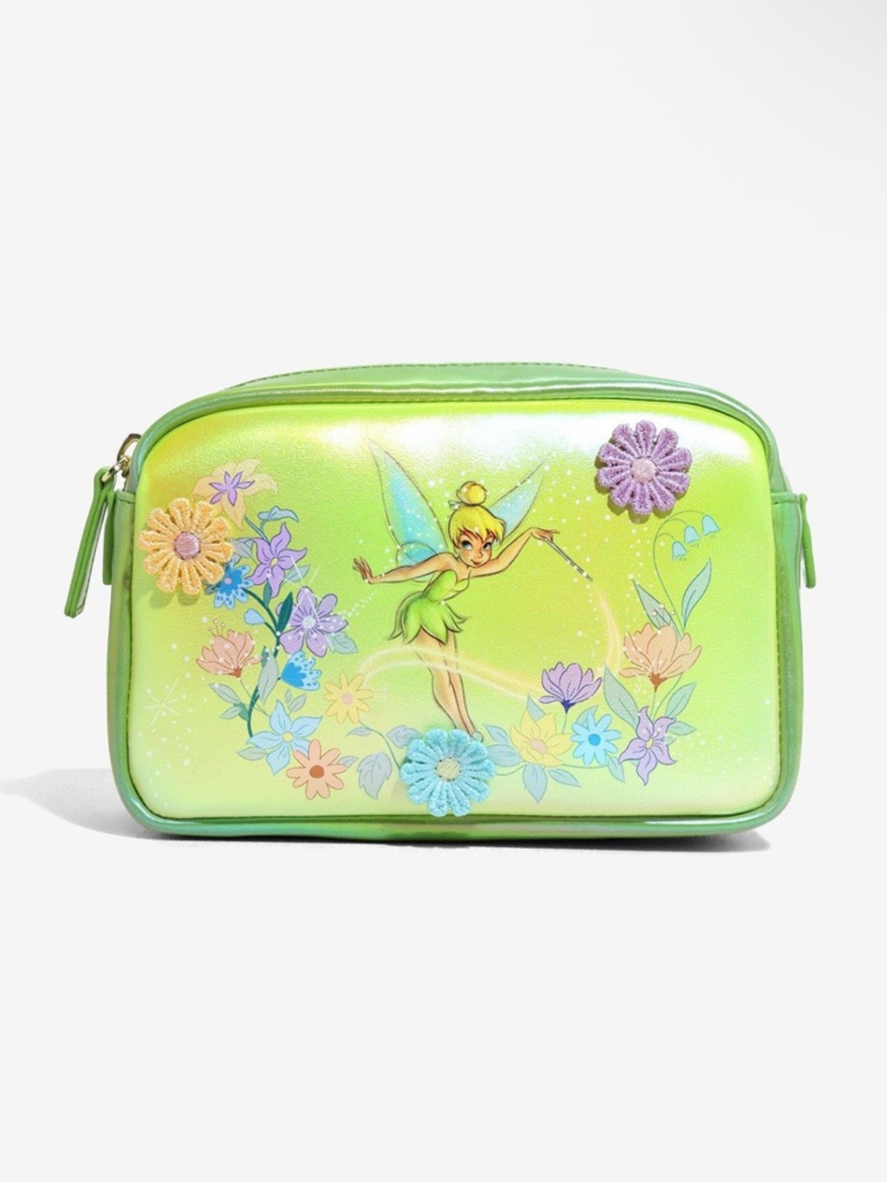 NWT Disney Loungefly Tinker Bell Floral Green Cosmetic Bag
